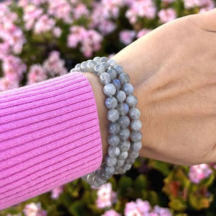 Adabele 1pc Natural Stretch Gemstone Bracelet 6mm (0.24 Inch) Bead 7" 7.5" 8 inch Healing Crystal Quartz Energy Chakra Jewelry Women Birthday Gift