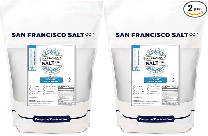 Gourmet Sea Salt - 2 lbs. Fine Grain by San Francisco Salt Company (Pack of 2)