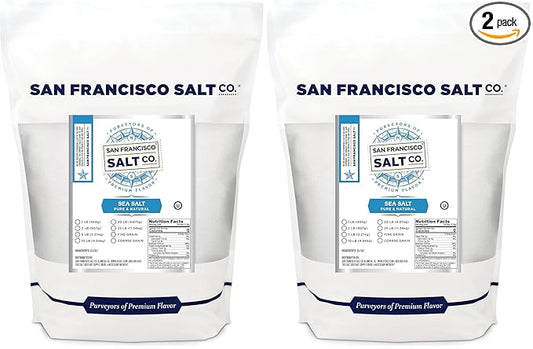Gourmet Sea Salt - 2 lbs. Fine Grain by San Francisco Salt Company (Pack of 2)