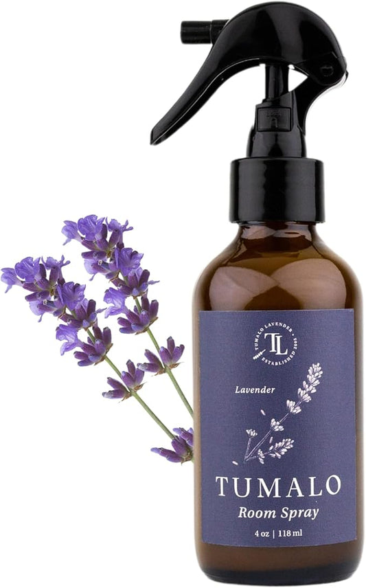 Room Spray - Sophisticated, All-Natural Home Fragrance, Pure Essential Oil Air Freshener & Odor Eliminator, Soothing and Refreshing Scent, Made in the USA - Lavender 4 oz Glass Bottle