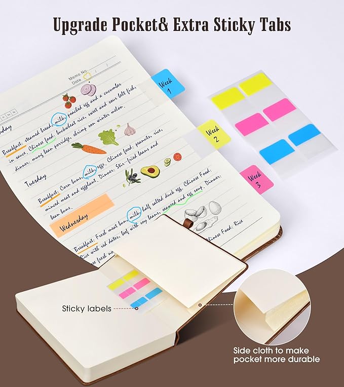 Lined Journal Notebook -365 Pages A4 Big Journal for Writing Men Women, College Ruled Notebook, Hardcover Leather Journal, Daily Journal Notebook for Work, Note Taking, 100Gsm Paper(8.5" x 11" Brown)