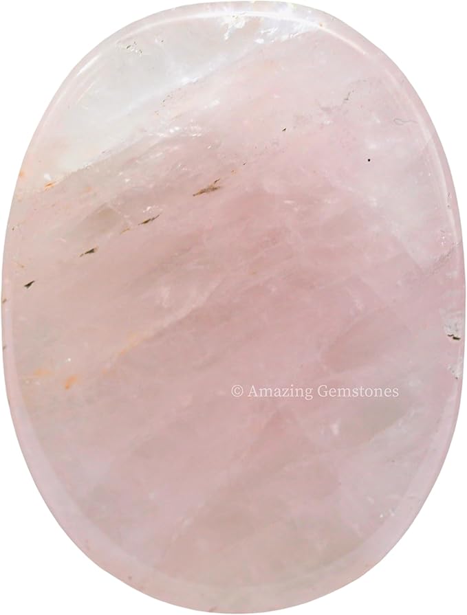 Amazing Gemstone Rose Quartz Worry Stone Crystals and Healing Stones - Worry Stones for Stress Relief Gifts - Piedra Crystal Fidget for Meditation - Unique Stocking Stuffers and Birthday Gifts