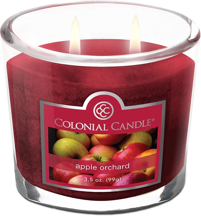 Colonial Candle Apple Orchard Scented Jar Candle, 2 Wick, 3.5 oz, Mottled Wax Candle