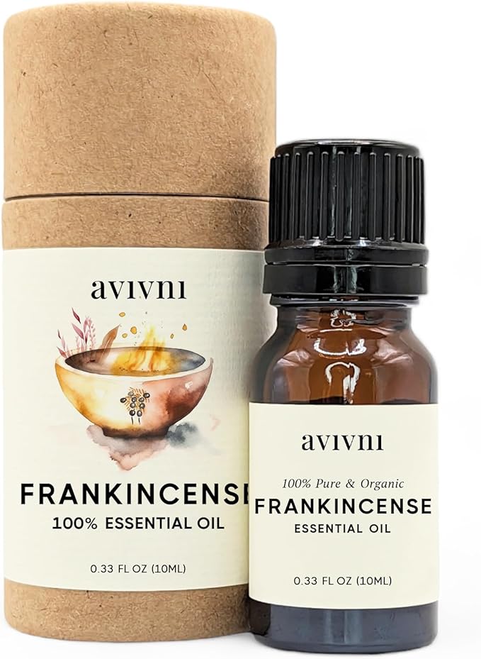 Avivni Frankincense Essential Oil - 100% Pure & Natural, Undiluted for Aromatherapy, Hair, Muscle, Diffuser (0.33oz - 10ml)
