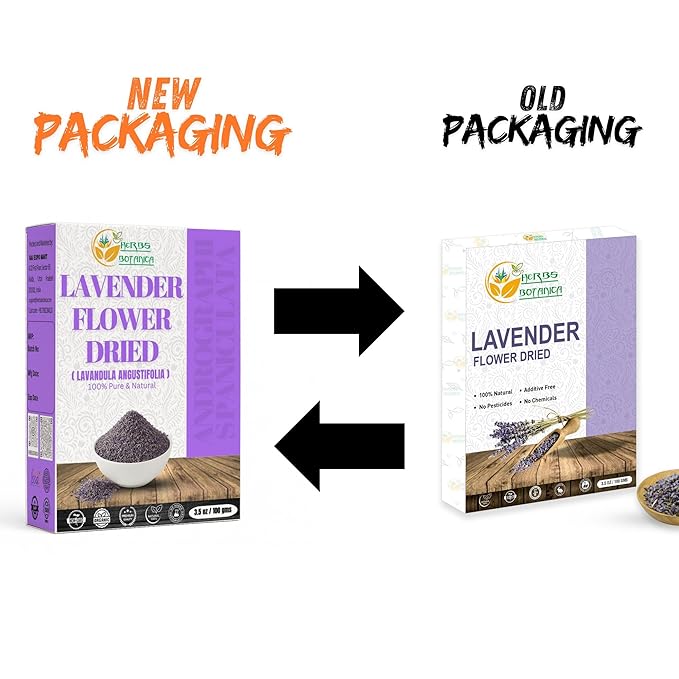 Herbs Botanica Dried Lavender Flower Buds - Edible for Herbal Tea, Aromatic Bliss for Wellness. Pure, Natural and Calming Perfect for Aromatherapy and Crafts 3.5 oz