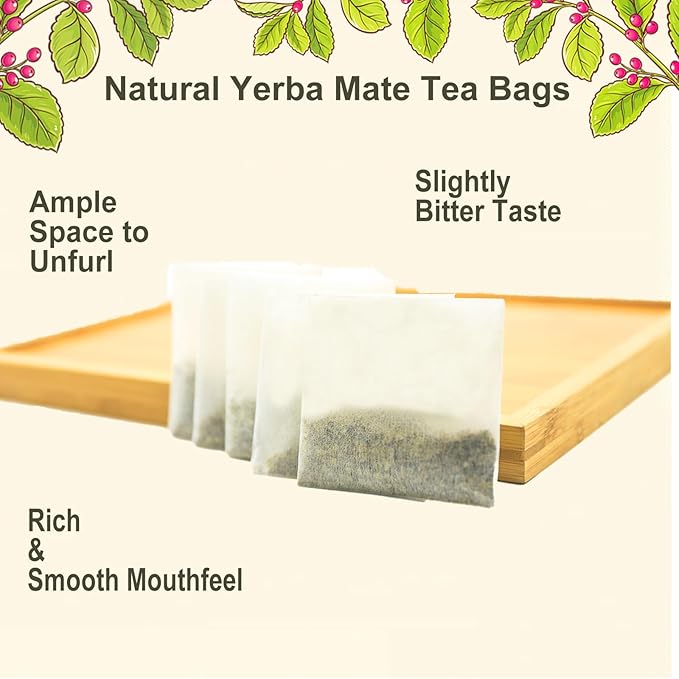 Jarteela - Yerba Mate Tea Bag, 2g x 30 Count - Unsmoked Mate Tea from Argentina - Yerba-mate Tea Bags for Relaxation - Perfect Coffee Replacement