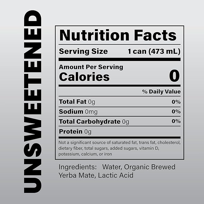 COOLER CO. | YERBA MATE | 12 Pack | 100% Organic Yerba Mate Caffeine | 150 mg Caffeine | 3 Organic Ingredients | Natural Ingredients | No Artificial Colors or Stimulants | Unsweet Flavor
