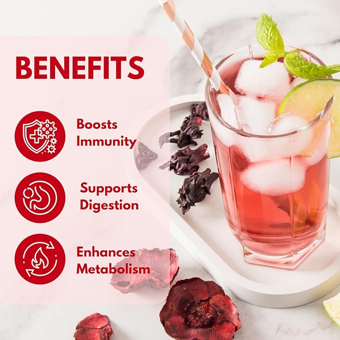 Attaya Natural Loose Hibiscus Flowers, Cut & Sifted 16oz | 100% Pure, Dried, Caffeine-Free | Antioxidant-Rich for Wellness & Relaxation.