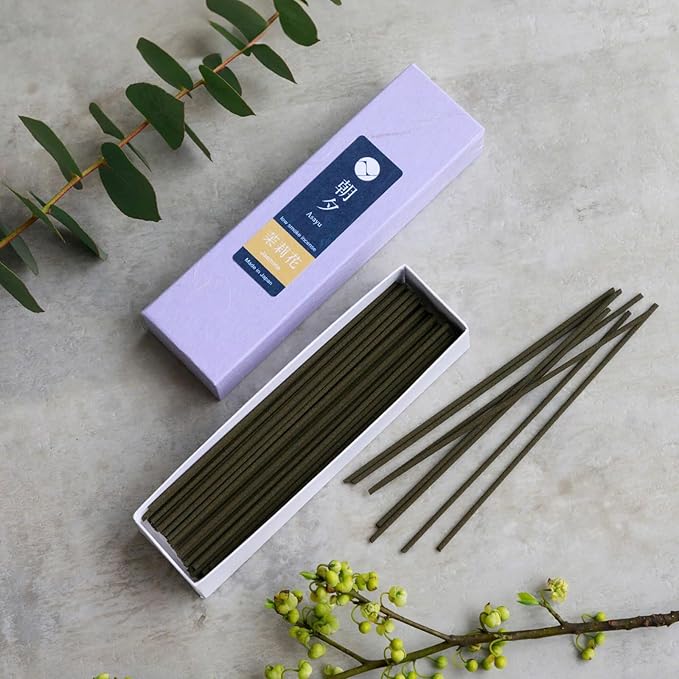 Asayu Japanese Low Smoke Jasmine Incense Sticks 20g Sample Size, 100% Made in Japan with Less Irritation, Non-Toxic Incense for Morning Energy, Yoga, Meditation or Mindfulness