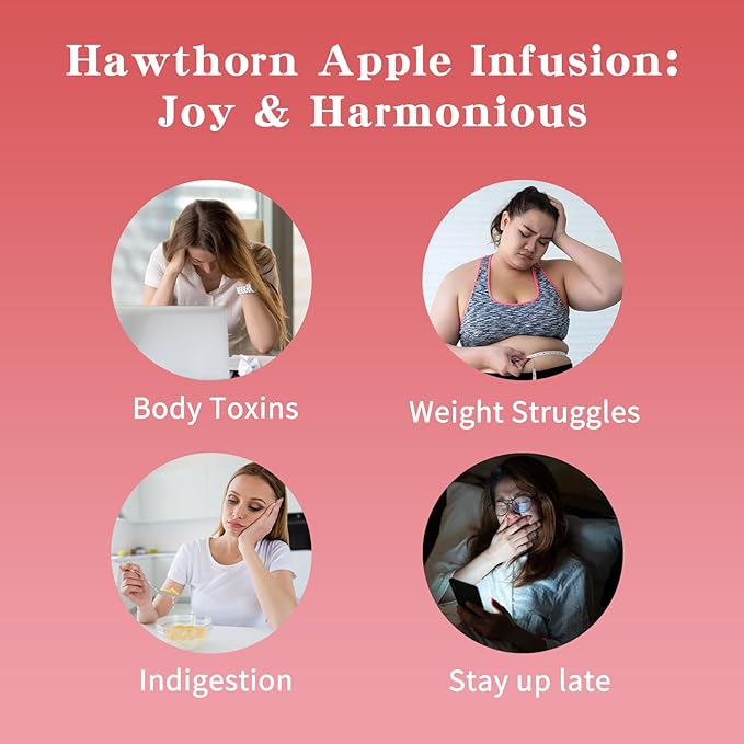 Hawthorn Apple DigestionTea Bags for Balance Stress Relief,Detox Cleanse Tea, Leafberry Herbal Tea Bag Sampler Barley malt Peeled lotus seeds Dried apples, Red dates Healthy Tea Gift Box 10 Bags