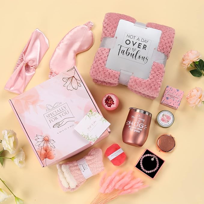 Birthday Gifts for Women Unique, Anniversary Gifts, Get Well Gifts for Women, Self Care Gift Basket, Thank You Friendship Retirement Spa Relax Gift Set Care Package for Mom Friends Sister Grandma Wife