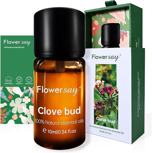 Clove Bud Essential Oil 0.34Oz - 100% Pure Natural MAX Undiluted Premium Therapeutic Grade Essential Oils for Toothache Diffuser/Skin Care/Massage/Hair/Toenails