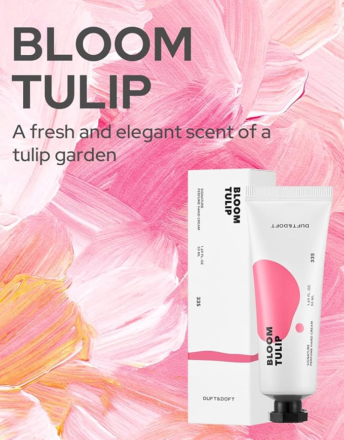 DUFT&DOFT Bloom Tulip Signature Perufume Nourishing Hand Cream, Non-greasy, Refreshing Hydration, Shea Butter, Vitamin E, Feel-Good Fragrance – 1.69 oz.