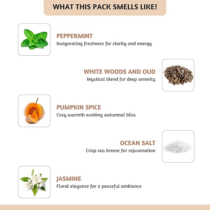 Folkulture Wax Melts Cubes Strong Scent | Set of 5 Fall Scents Scented melt (30pc) | Candle Warmer Wax-Melts | Soy Melt for Warmer | Scented Cube for Fall Essentials | Pumpkin Spice Scents