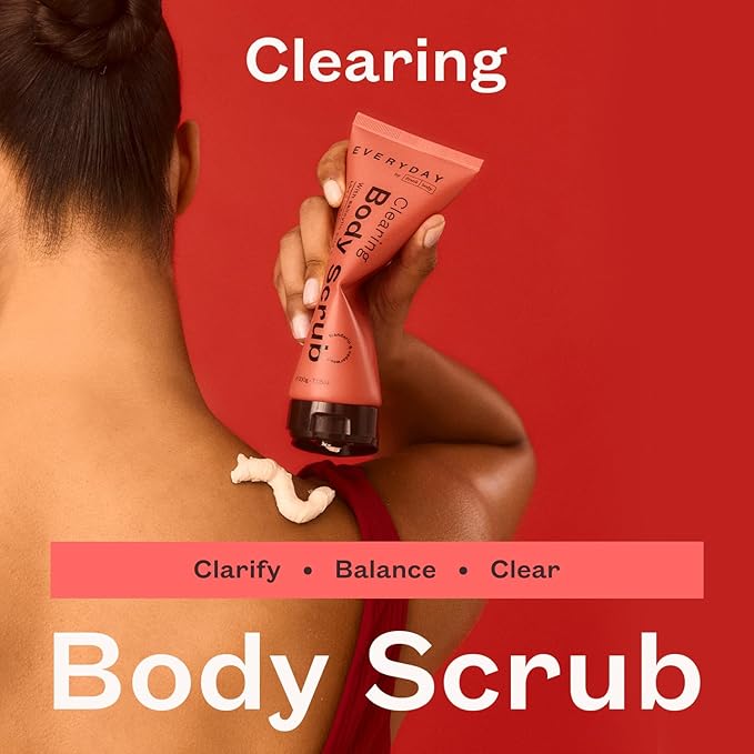 frank body Clearing Body Scrub | Purifies Pores, Fights Breakouts & Oily Skin|Salicylic Acid, White Clay & Niacinamide | Mandarin & Cedarwood Scent | Vegan & Cruelty Free | 200g