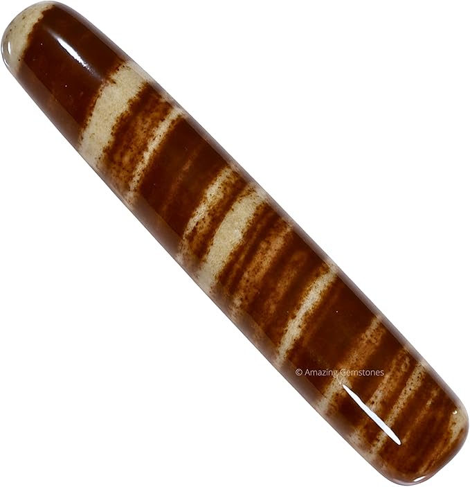 Amazing Gemstone Narmada Stone Crystal Wand Massage Stick - Pelvic Wand Gua Sha for Adults - Crystals and Healing Stones Massage Wands for Adults Gifts (Smooth)