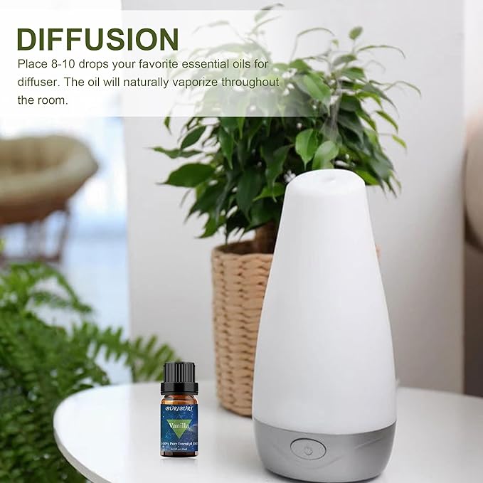 BURIBURI Vanilla Essential Oil, 100% Pure, Undiluted, Natural Aromatherapy Oil for Diffuser, Massage