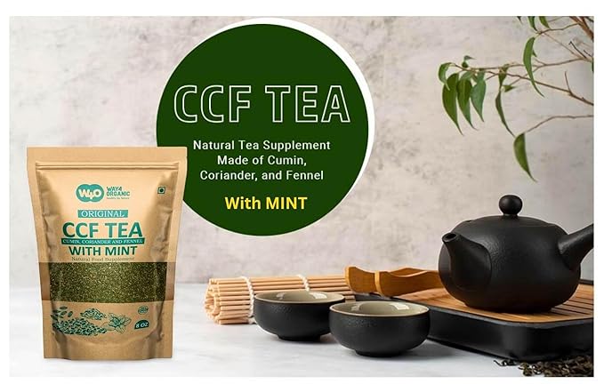 CCF Tea (Cumin, Coriander, Fennel) with Mint - Digestive Tea to Support Natural Detoxification 8 Ounces (Pack of 2)