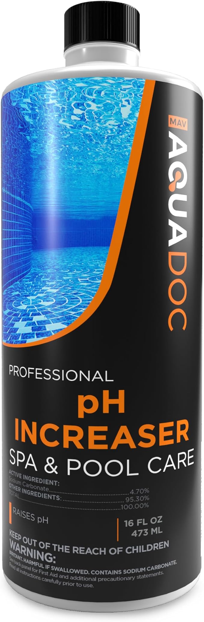 AquaDoc Spa pH Increaser for Hot Tub - 16oz - Spa pH Up for Water Balance - Hot Tub Chemicals Made in USA
