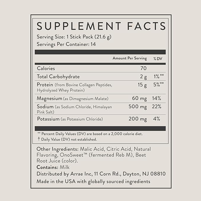 Arrae Clear Protein – Natural Protein Supplement, Smooth Texture, Easy to Mix, 14 Servings, Clean Formula with Electrolytes