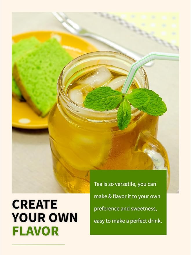 TeeLux Mint Green Tea Bags, Green Tea with Peppermint, Spearmint and Lemongrass, Caffeinated, 100% Real and Natural, 100 Count