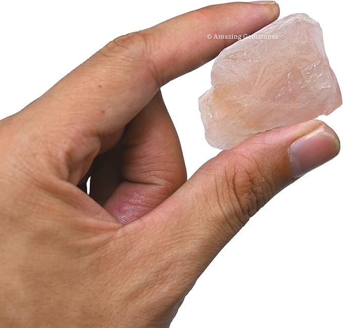 Amazing Gemstone 2 Pieces Star Rose Quartz Raw Crystals and Healing Stones, Natural Rocks for Tumbling and DIY Raw Stones and Crystals