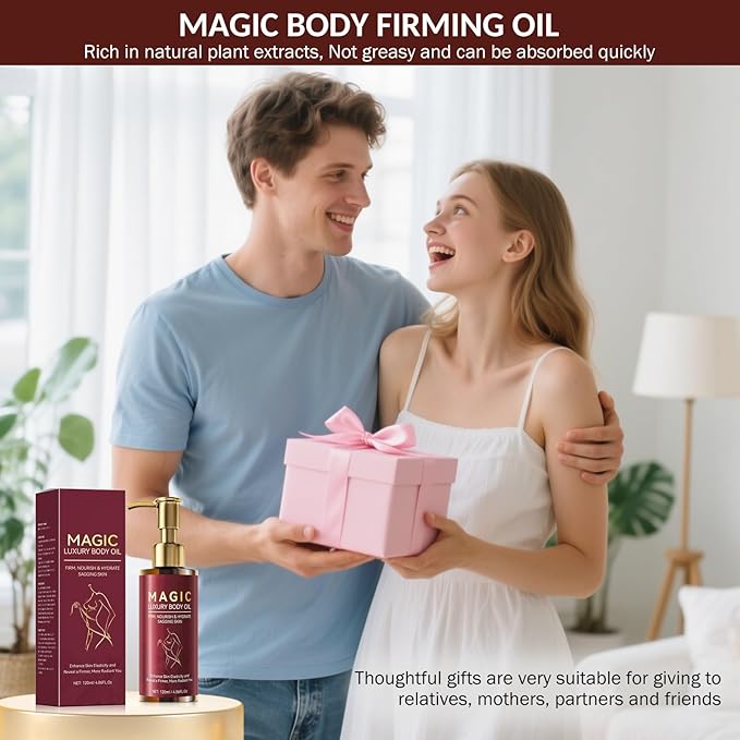 Magic Firming Luxury Body Oil Glow Remedy,Tightening & Hydrating Treatment for Arms,Legs,Stomach & Body | Natural Firming Oil for Dry Skin,Lightweight,Non-Greasy, Nourishing Formula-4.06 FL OZ