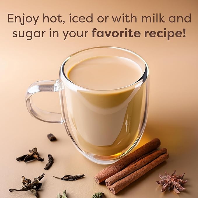 Waka Traditional Chai Tea Powder Mix - Chai Tea Concentrate Sugar Free. Pure Leaves from India, Natural Spices, Unsweetened, No Additives (4.5oz Pouch, 195 Servings)