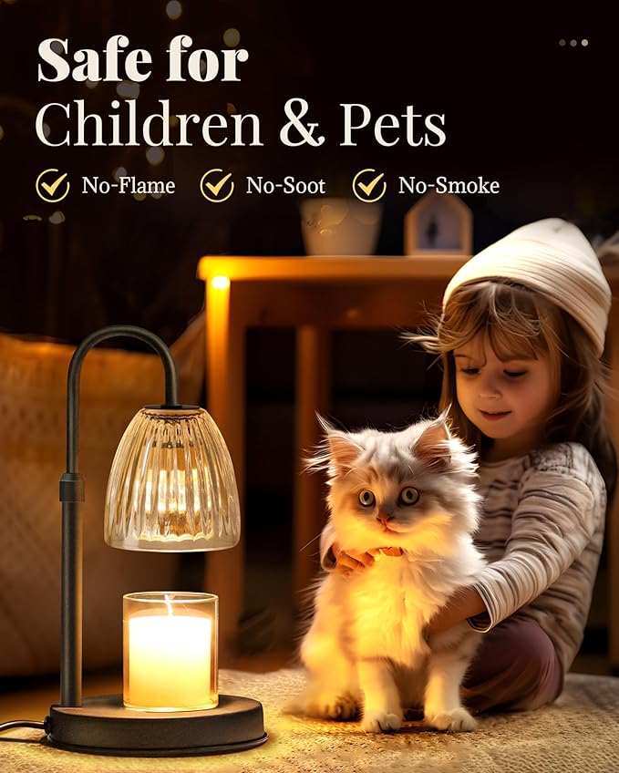 2 Pack Dimmable Candle Warmer Lamp with Timer Adjustable Height, Birthday Gifts for Women, Home Decor House Warming Gift for Mom, Modern Electric Wax Melt Warmer for Scented Jar Candles