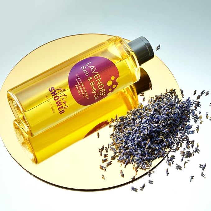 Bath and Body Oil Body Oil with Sweet Almond Jojoba and Shea Butter, Lavender & Coconut Shower Oils Mother's Day Gift for Women Dry Skin 17.6 fl oz (Pack of 2)