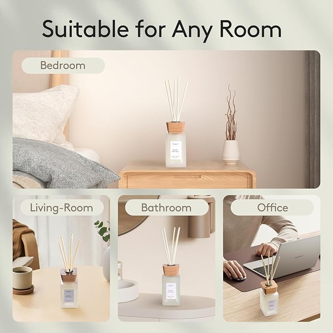 Reed Diffuser Set, 5.2 oz Citrus Scent Reed Diffuser with Sticks, Reed Diffusers for Home Bedroom Apartment Bathroom Decor, Scented Diffuser Gift for Home Fragrance.