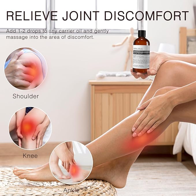 Lemongrass Essential Oil, 100% Natural & Pure Lemongrass Oil 100ML, Premium Grade Essential Oils Aromatherapy Scented Oils for Diffusers, Home Care, Skin, Laundry, Spray, Candle Soap Making