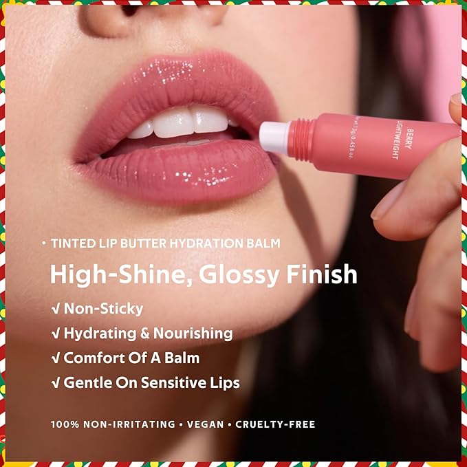 KIMUSE 3 Pack Tinted Lip Butter Hydration Balm, Hydrating Lip Treatment with Hyaluronic Acid & Vitamin E, Moisturizing Lip Balm for Shine & Hydration, Vegan Formula