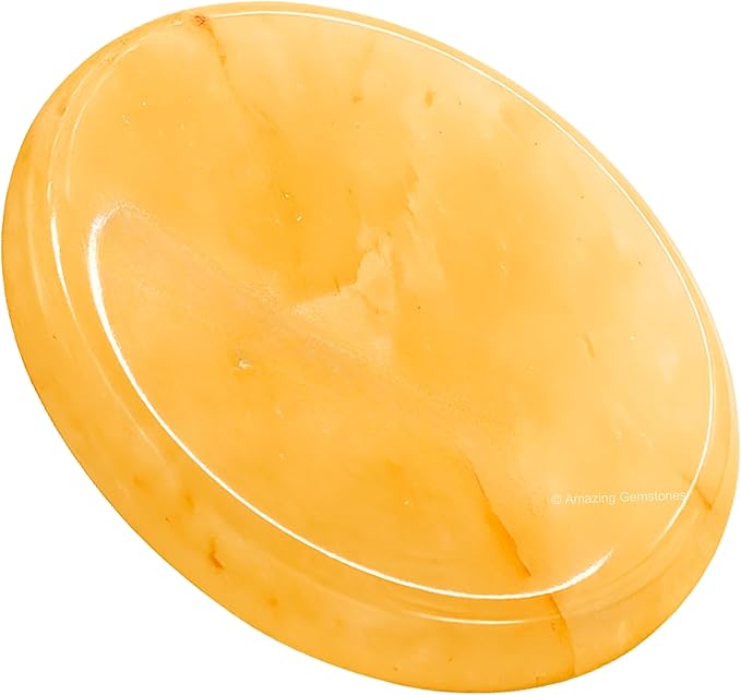 Amazing Gemstone Yellow Aventurine Worry Stone Crystals and Healing Stones - Worry Stones for Stress Relief Gifts - Piedra Crystal Fidget for Meditation - Unique Stocking Stuffers and Birthday Gifts
