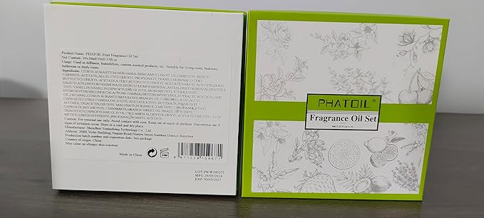 PHATOIL 10Pcs Fruity Fragrance Oil Set, Coconut, Cherry, Apple, Strawberry, Mango Candle Scents for Candle Making, Freshie Scents for DIY Soap Making, Diffuser Oil Scents Set