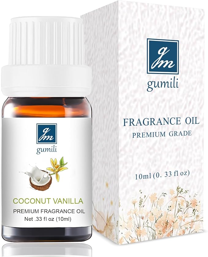 Coconut Vanilla Perfume - Pure Organic Scent for for Aromatherapy, Diffusers, Spray, Skin & Hair Care, Massage, DIY Candles & Soap - 10mL