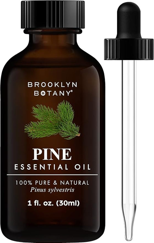 Brooklyn Botany Pine Essential Oil - 100% Pure and Natural - Premium Grade Oil with Dropper - for Aromatherapy and Diffuser - 1 Fl Oz