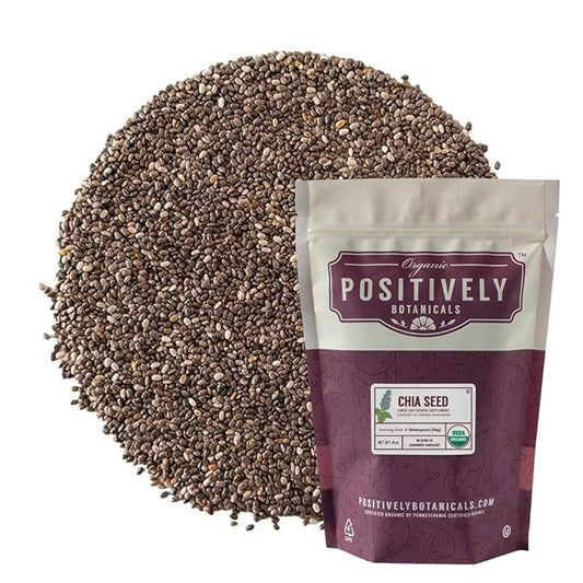 Organic Positively Botanicals Company, Chia Seeds, Herbal Tea Loose Leaf Botanical, 16 Ounce
