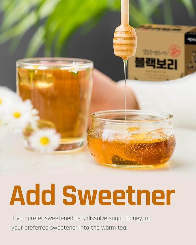 Ssanggye Black Barley Tea 1.2g x 40 Tea Bags, Premium Korean Herbal Tea Hot Cold Grain Soft Deep Nutty Taste Teabag Loose Leaf 4 Seasons Made in Korea