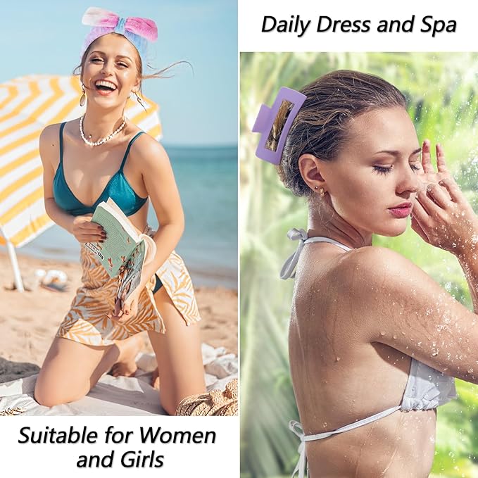 VELSCRUN Spa Headbands for Wash Face, Makeup Headband, Facial Skincare Headbands, 5 Pcs Colourful Puffy Sponge Spa Headband Bow Tie Hair Band Hair Clips Wristband Set Women Girls Accessories