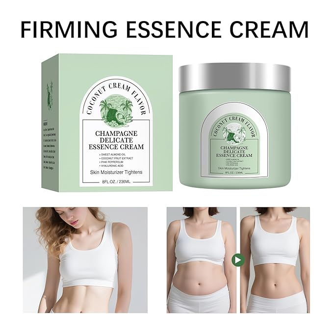 Champagne Lift Body Cream, Hydrating Lift Firming and Hydrates Dry Skin Arms & Legs (Coconut)