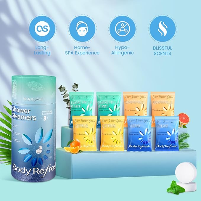 Shower Steamers Aromatherapy 8 Pack, Birthday Gifts for Men, Valentines Day Gifts for Him Husband Boyfriend, Shower Bombs for Stress Relief Relaxation Self Care, Easter Basket Essentials