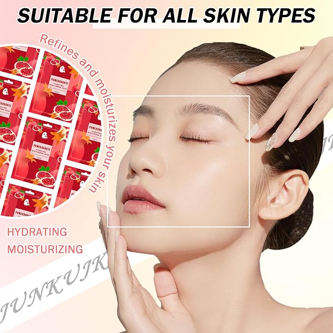 10PCS Hydrating Facial Sheet Mask,Moisturizing Face Masks Skincare Gift Set,Long Lasting Face Mask Skin Care & Facial Mask Kit for All Skin Types 09