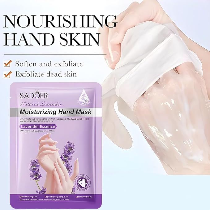 Chicwe 30 Pairs of Hand Masks Moisturizing Glove, Hydrating Hand Masks for Dry Peeling Hands, Exfoliating Collagen Gloves for Smooth Hands (Lavender)
