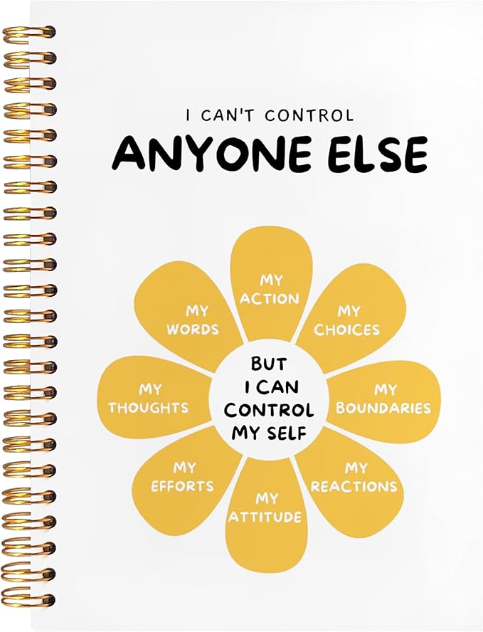 BearCake Mental Health Gifts, Self Control Mental Health Journal, Therapy Journal for Mental Health, Inspirational Notebooks, Mental Health Journal for Women, Hardcover Spiral Notebook 5.5x8.3