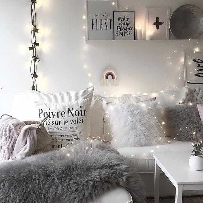 BOHO GARDEN Macrame Bohemian Rainbow Charm - Essential Oil Diffuser for Cars, Baby Nursery, Children’s Bedroom & Home Decor- Colorful Decorative Hanging Air Freshener & Accessories - 3.5x4 - Latte