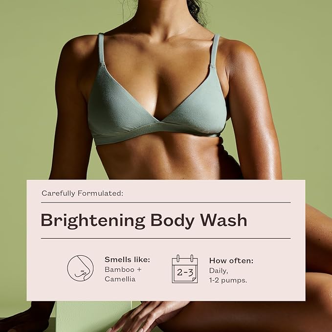 frank body Brightening Body Wash | Evens Tone & Brightens | Vitamin C, Kakadu Plum & Pomegranate | Bamboo & Camellia Scent | Vegan & Cruelty Free | 12.17 fl oz / 360 ml