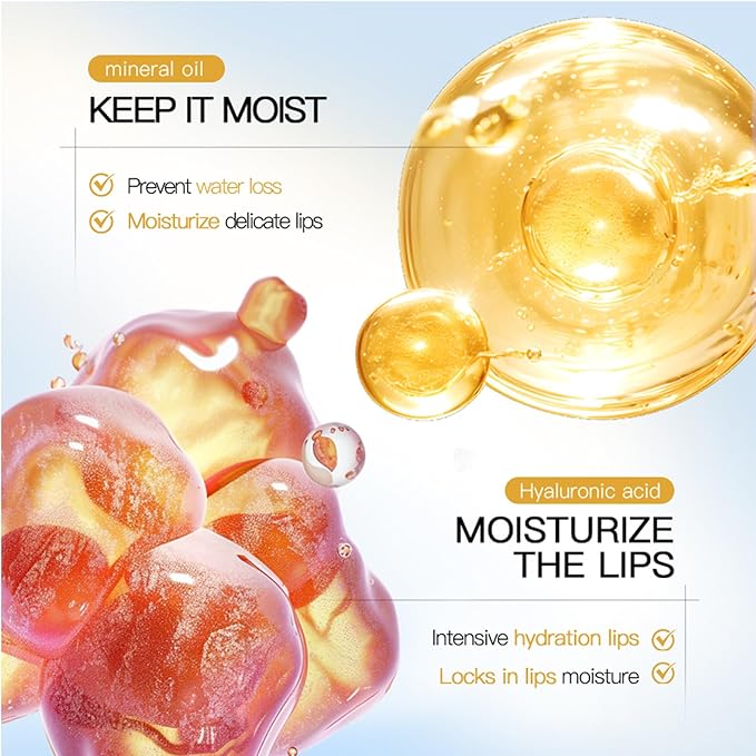 4 Pcs Hydrating Lip Gloss Set, Fruit Flavored Lip Oil Lip Glaze Cute Lip Jelly Transparent Lip Gloss, Glossy and Shiny Moisturizing Lip Makeup Gift