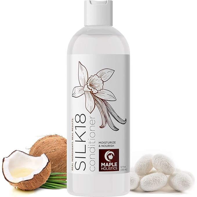 Silk Protein Conditioner for Damaged Hair - Ultra Moisturizing Conditioner for Dry Hair with Deeply Nourishing Shea Butter Argan Oil Green Tea & Aloe - Helps Define Curls & Control Frizz (12 Fl Oz)