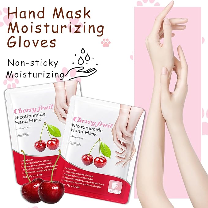 Hand Masks, 6 Pairs Hydrating Exfoliating Hand Peeling Mask, Smooth Hand Masks Moisturizing Gloves Overnight for Dry, Rough, Cracked Hands, Hand Skin Moisturizer Glove for Women Men（C